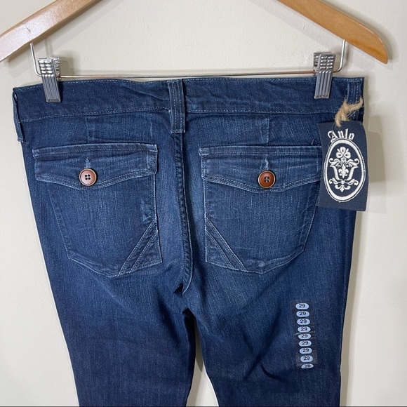 Anlo Dark Wash Malta Mercer Denim Low Rise Flare Leg Jeans Size 29 NWT - Picture 3 of 8